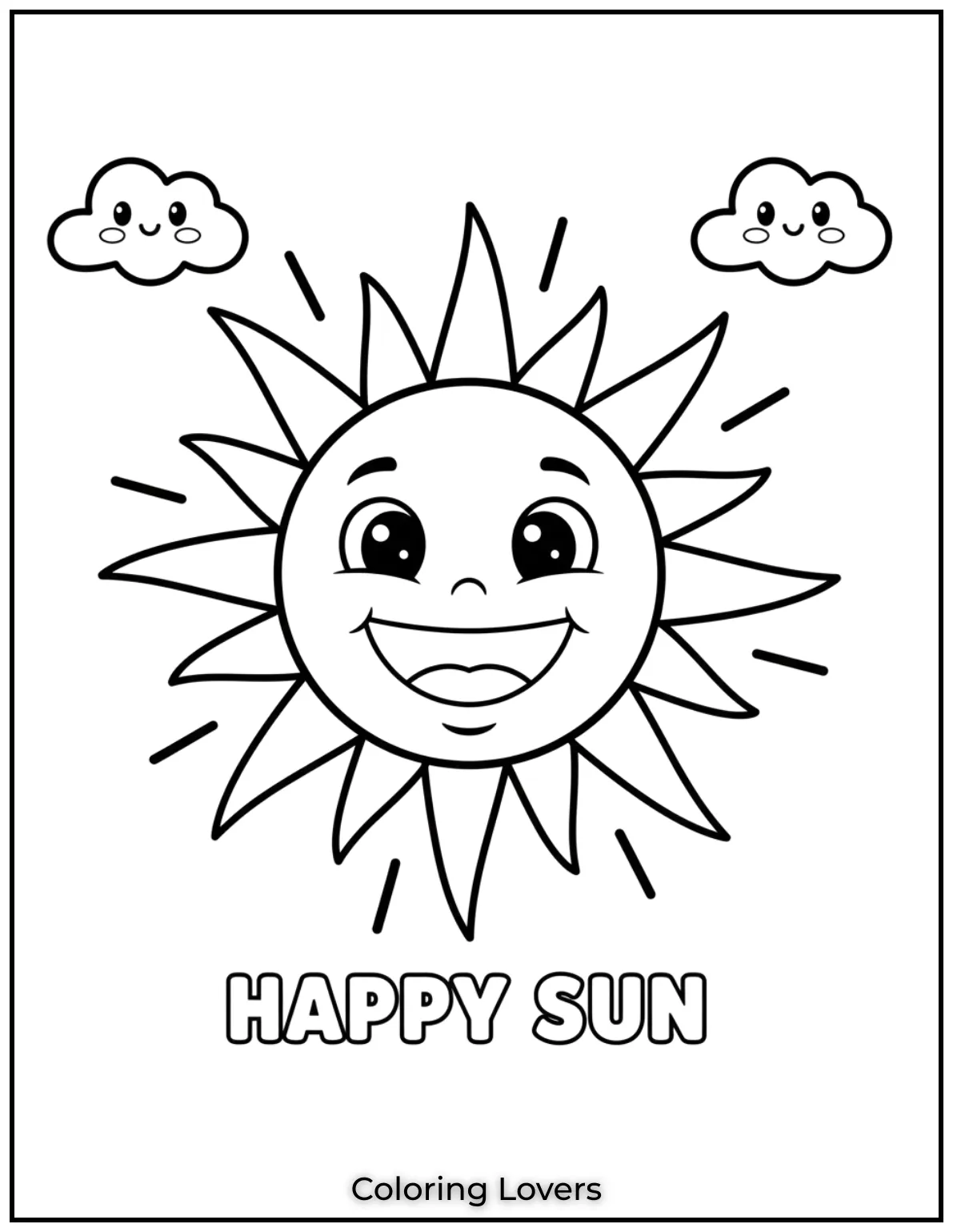 Preschool Coloring Pages – Fun & Easy Printables for All 28 This bright and cheerful sun spreads warmth with its happy rays.