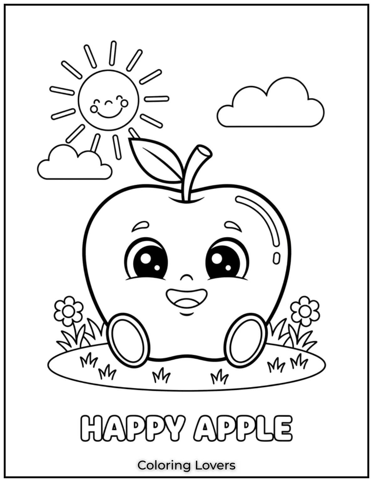 Preschool Coloring Pages – Fun & Easy Printables for All 17 This cheerful apple is waiting for bright and bold colors.
