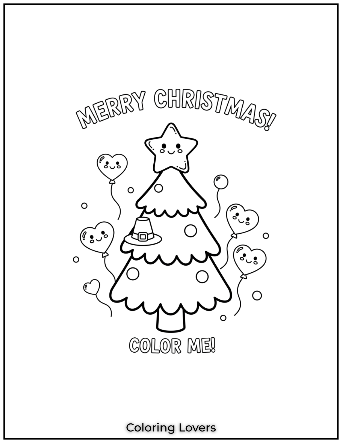 Free Printable Christmas Tree Coloring Pages 3 This cute little Christmas tree is waiting for kids to add some festive colors.