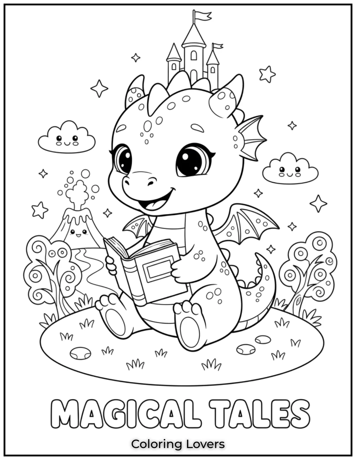 Preschool Coloring Pages – Fun & Easy Printables for All 54 This friendly baby dragon is ready for an enchanting tale.