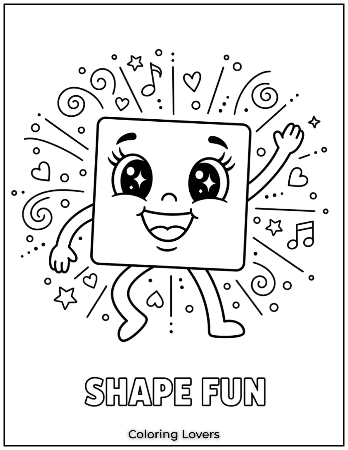 Preschool Coloring Pages – Fun & Easy Printables for All 71 This friendly square is all set for some colorful fun.