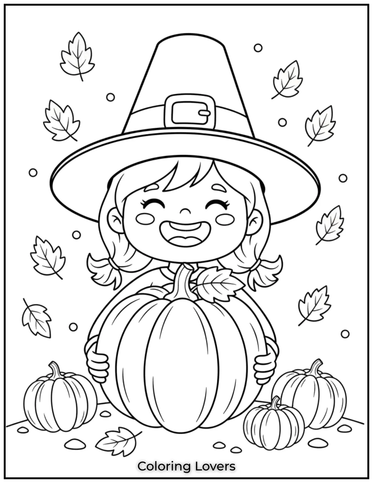This happy kiddo is showing off their pumpkin ready for some fall fun Such a sweet moment to color