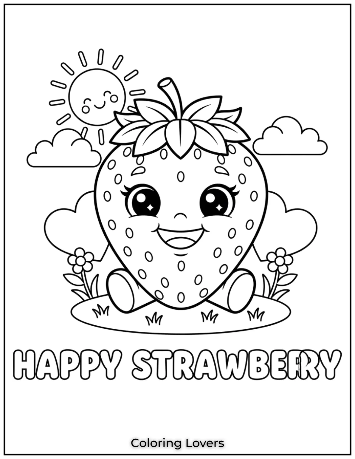 Preschool Coloring Pages – Fun & Easy Printables for All 15 This happy little strawberry is full of charm.