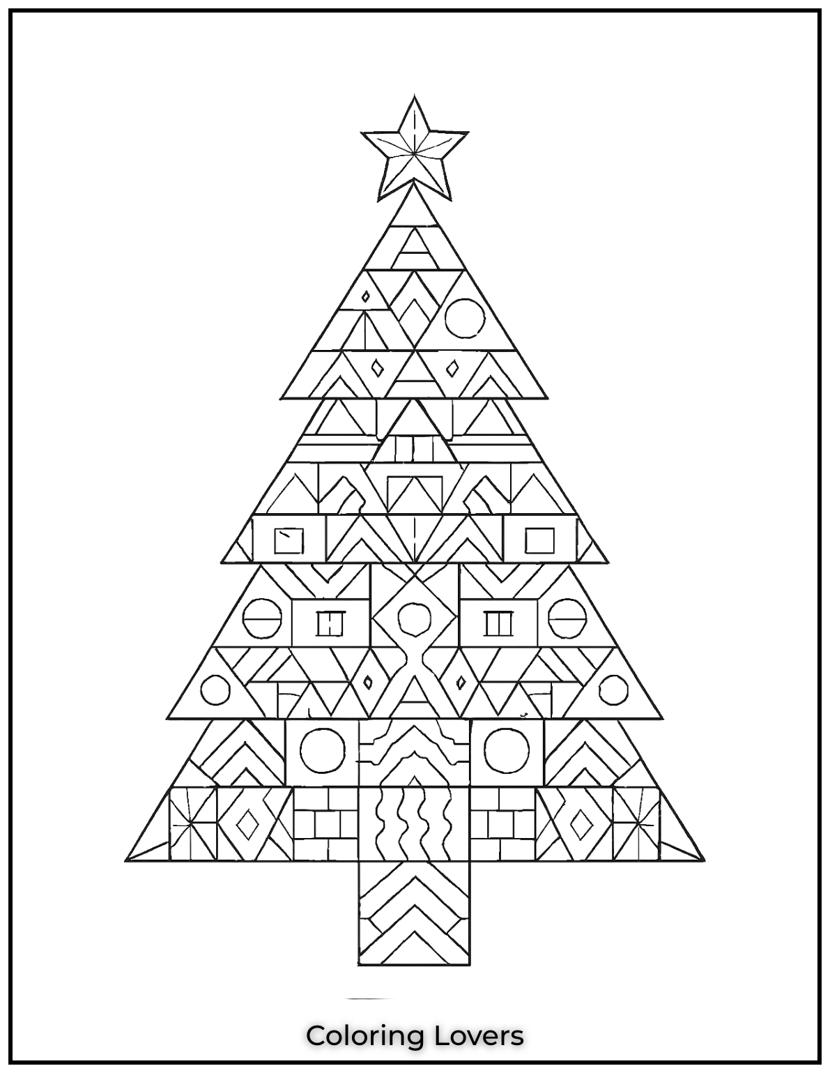 Free Printable Christmas Tree Coloring Pages 57 This intricate Christmas tree filled with geometric shapes was so satisfying to design.