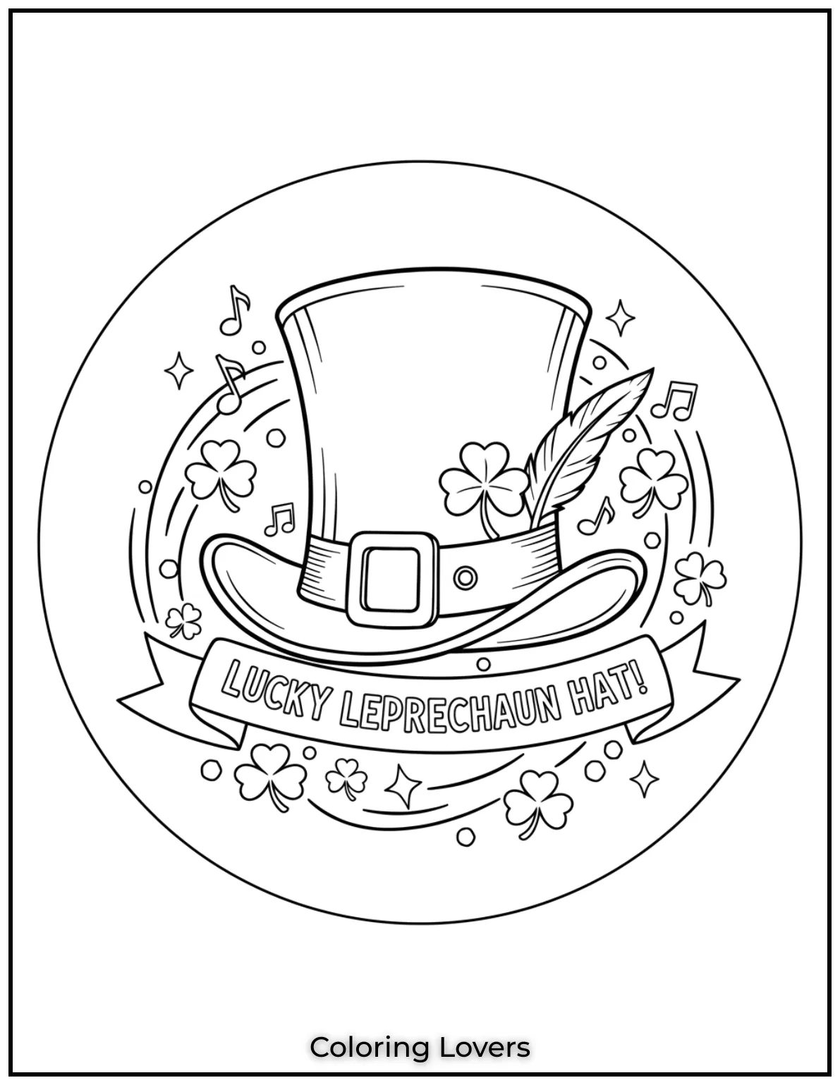 Download St Patrick's Day Coloring Pages 36 This leprechaun hat is a classic symbol of St.