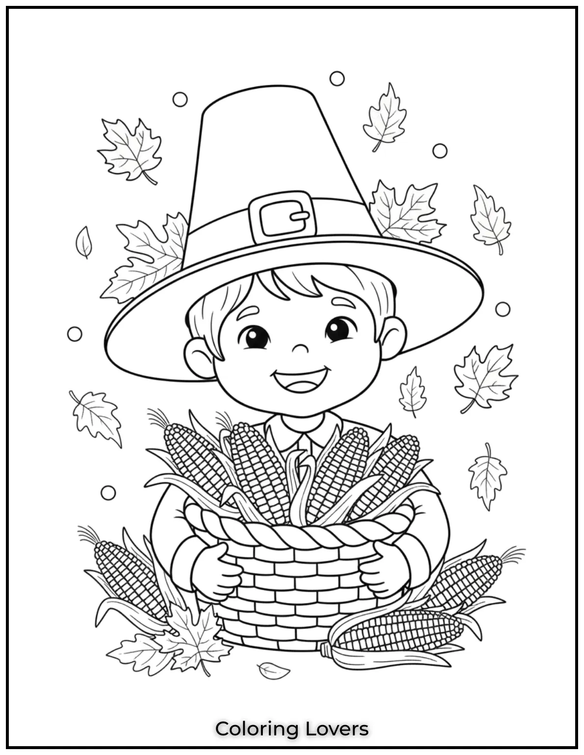 This little one is ready for harvest with a basket full of fresh corn. I love the sense of pride on their face