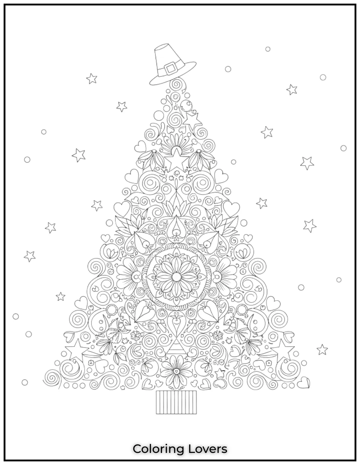 Free Printable Christmas Tree Coloring Pages 56 This mandala inspired Christmas tree is a great way to relax and unwind 2