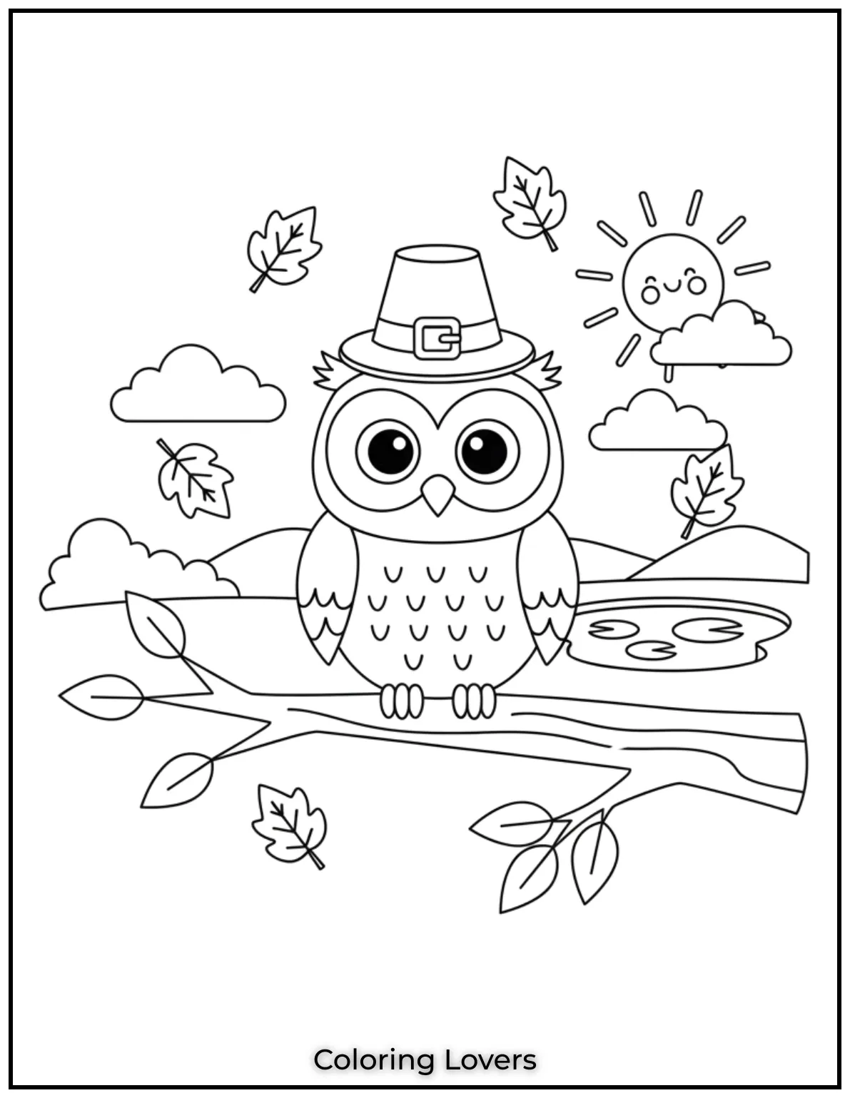 Superior Owl Coloring Pages for Kids who love Coloring! 31 This owl surrounded by falling leaves perfectly represents the spirit of autumn
