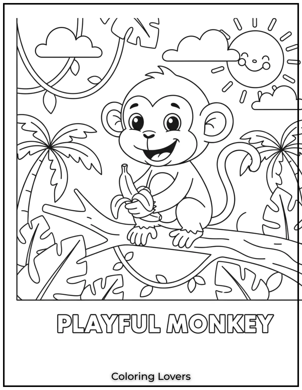 Preschool Coloring Pages – Fun & Easy Printables for All 14 This playful monkey is a great addition to preschool coloring pages