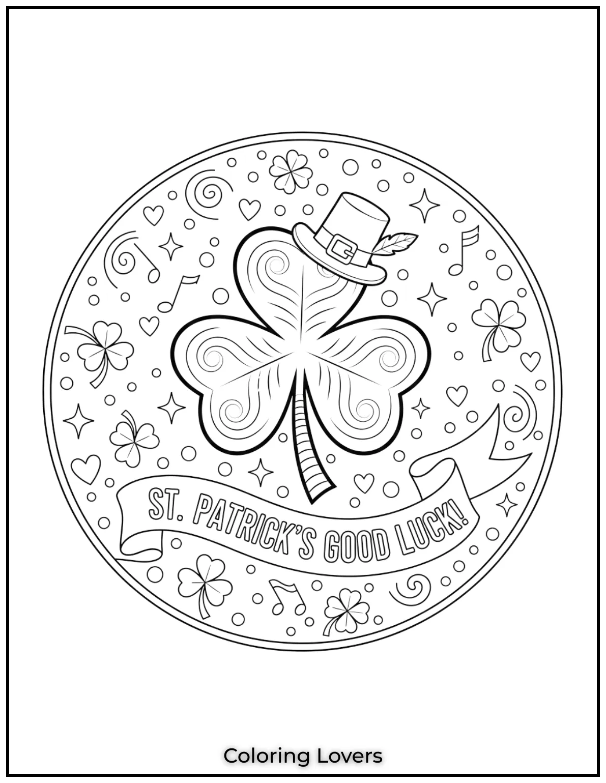 Download St Patrick's Day Coloring Pages 39 This shamrock is a beautiful symbol of St.