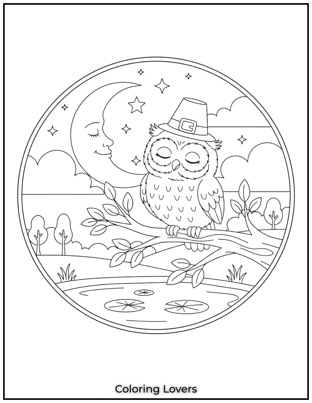 Superior Owl Coloring Pages for Kids who love Coloring! 4 This snoozing little owl resting on a branch was inspired by peaceful nights. I hope it brings a calm and creative moment to your day