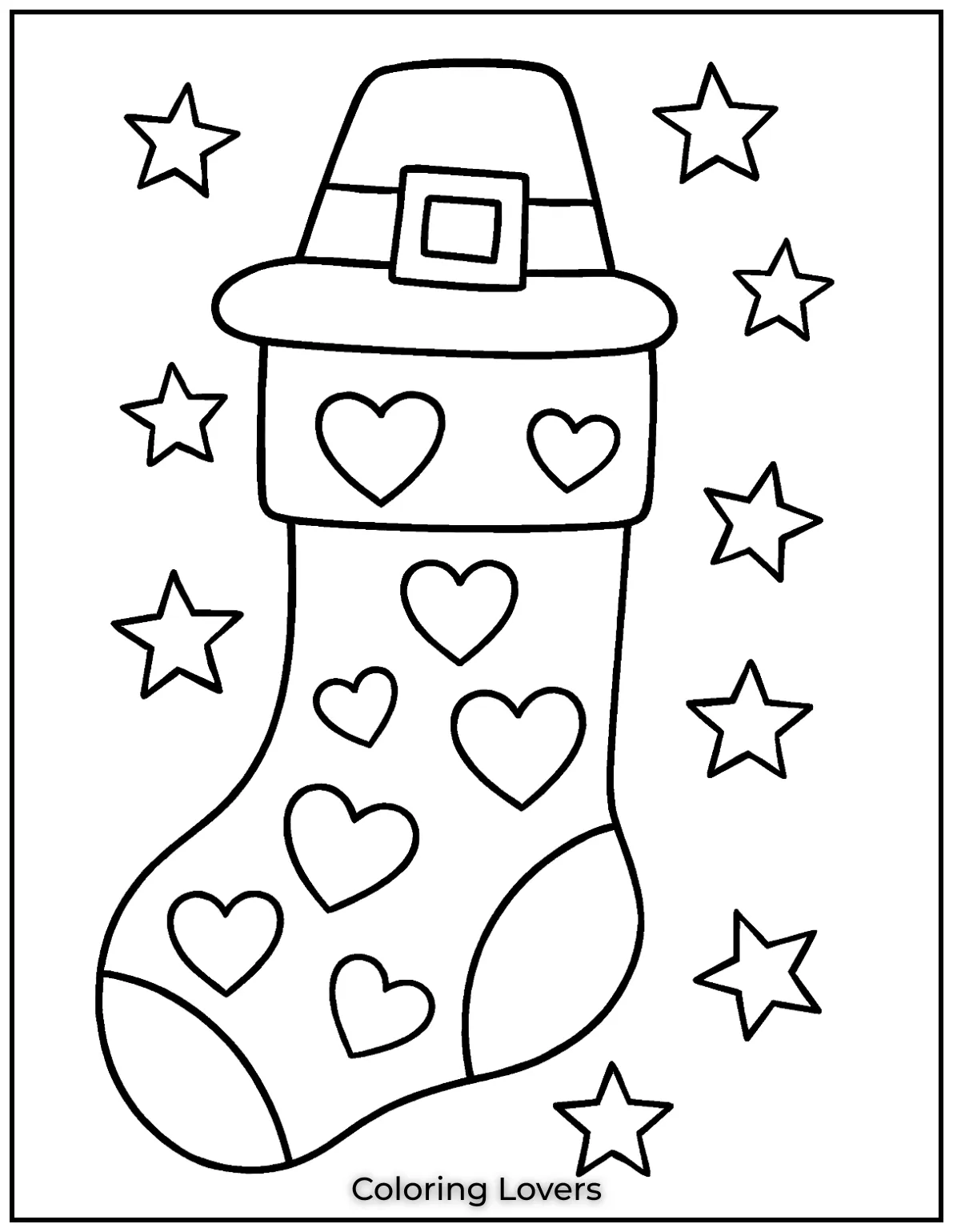 This stocking filled with lovely heart designs is one of my simplest creations. Kids will love adding their favorite colors