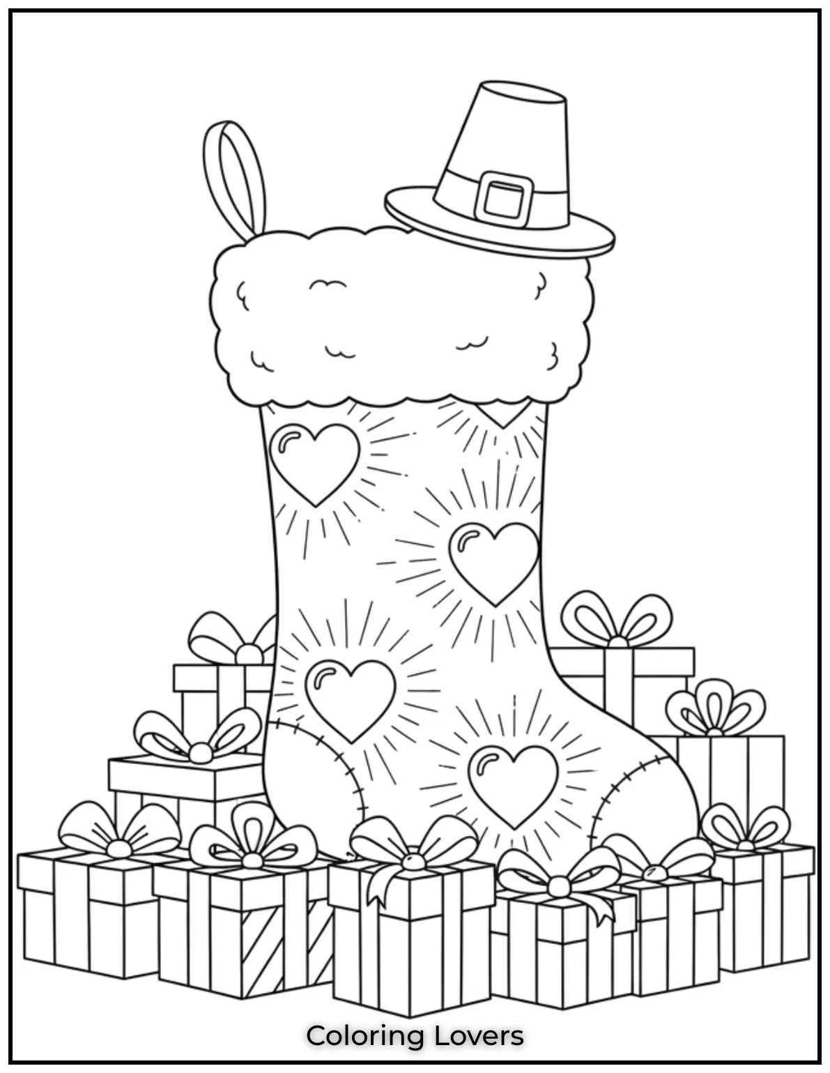 This stocking glows with radiant heart patterns making it a delightful option for kids to fill with bright and bold colors