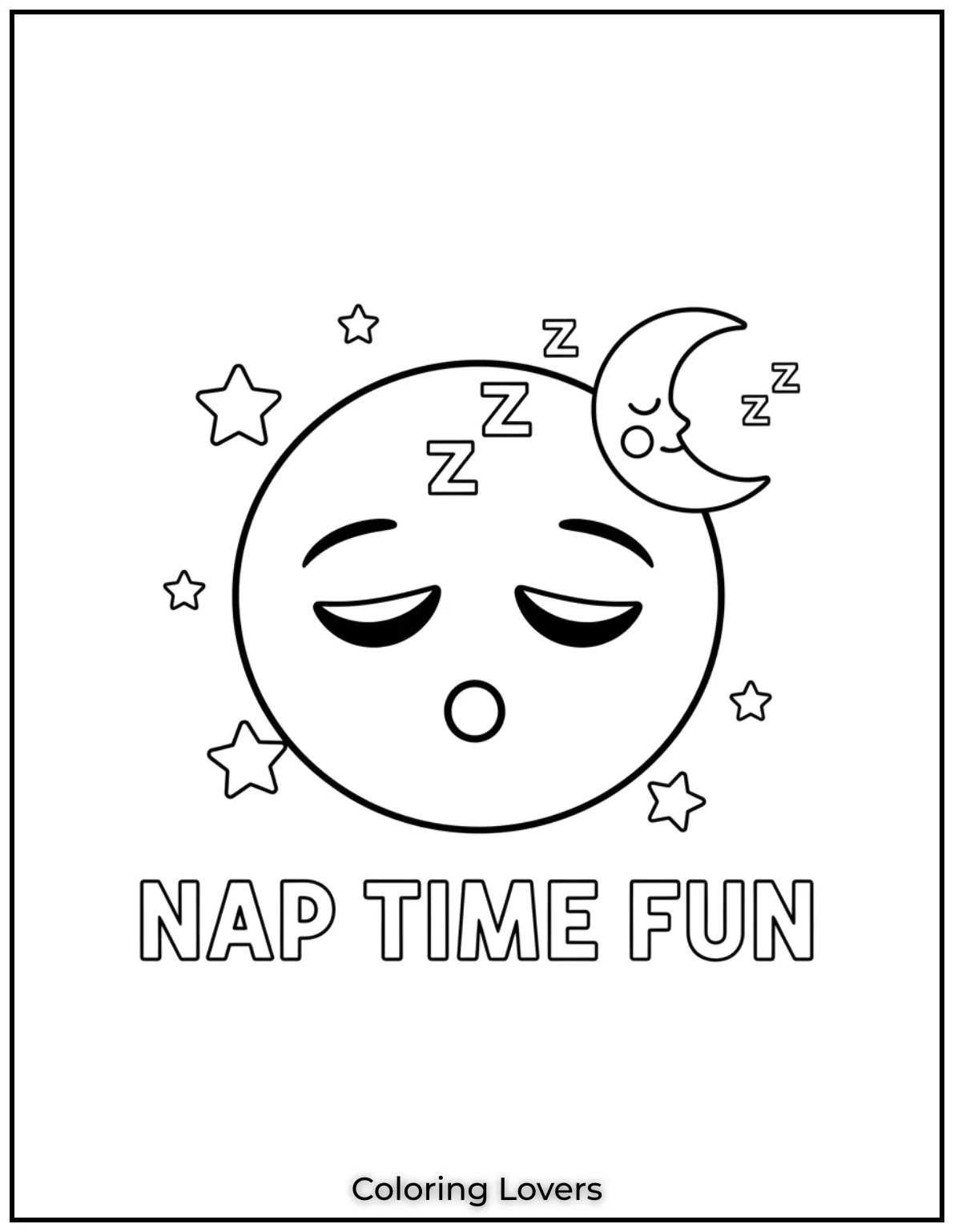 Preschool Coloring Pages – Fun & Easy Printables for All 60 This tired emoji is drifting into dreamland.