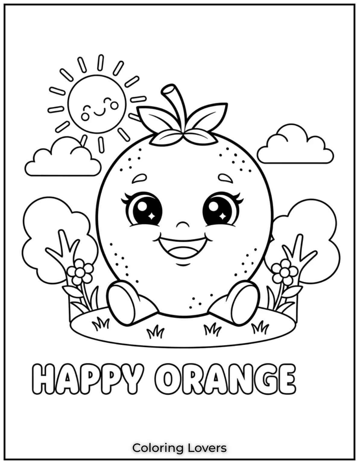 Preschool Coloring Pages – Fun & Easy Printables for All 16 With a big smile and shiny peel, this orange is a perfect preschool coloring activity.