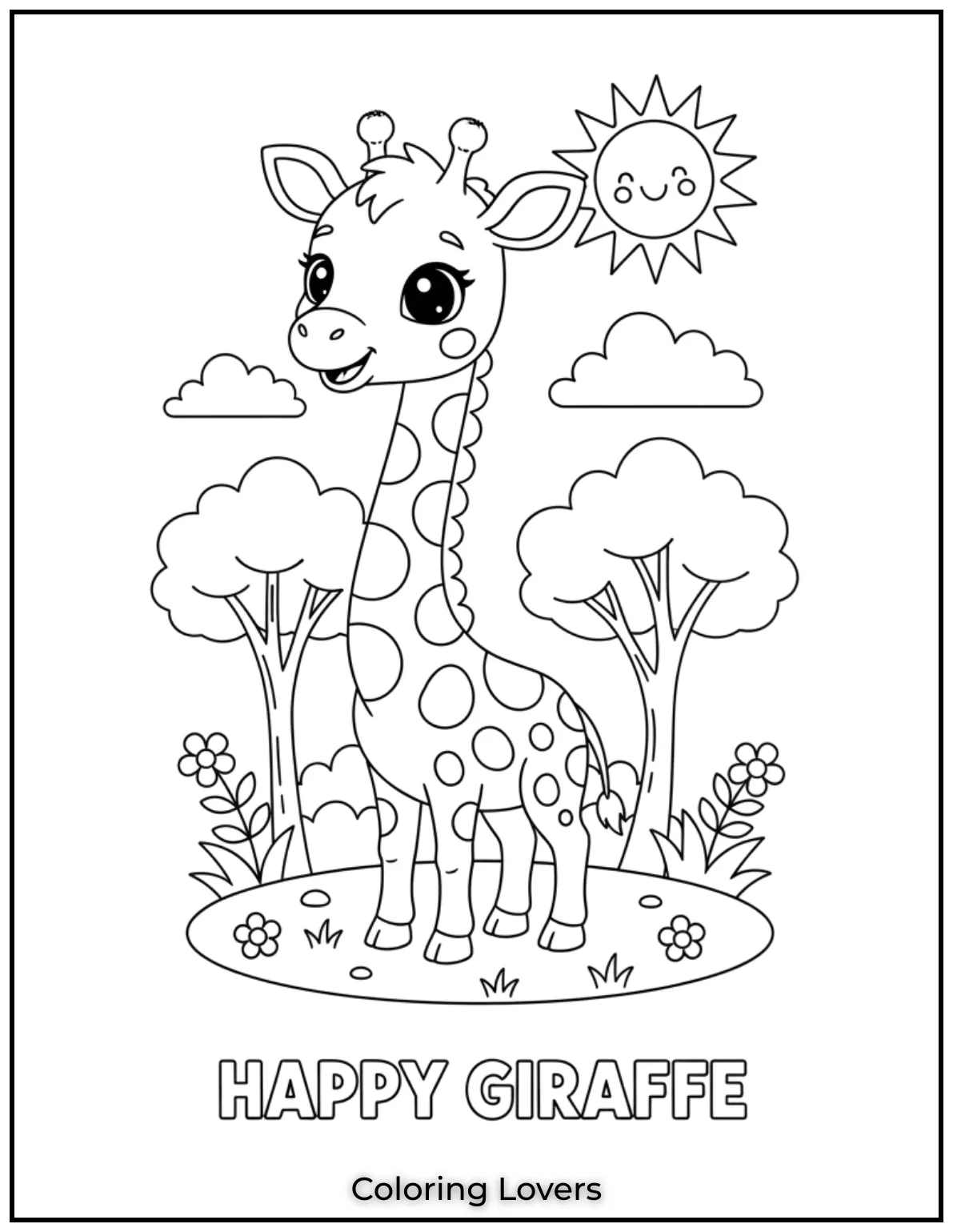 Preschool Coloring Pages – Fun & Easy Printables for All 10 With a long neck and cute spots, this giraffe is a wonderful choice for preschool coloring fun.