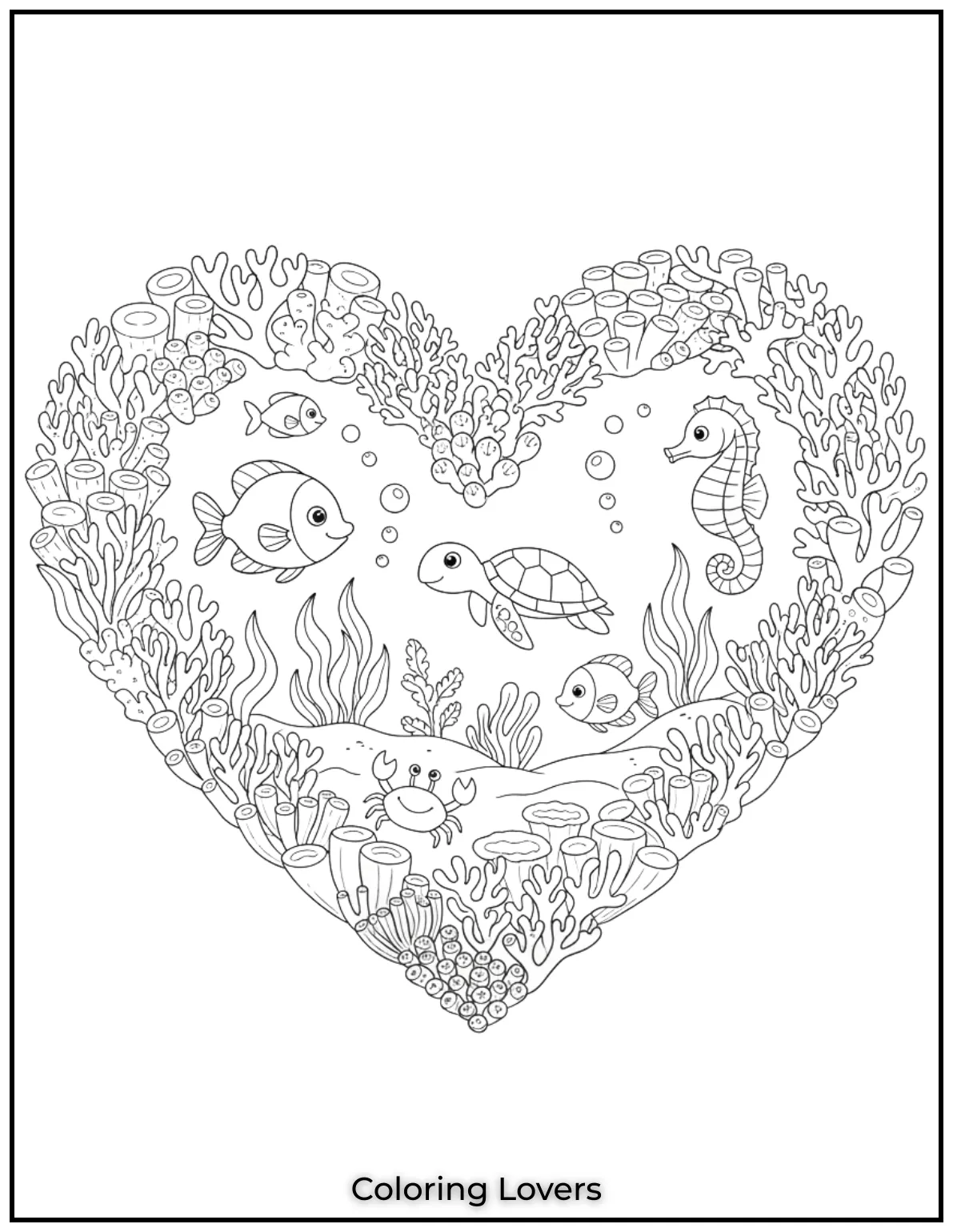 Explore the wonders of the ocean with this heart shaped coral. Add your splash of color to the sea life