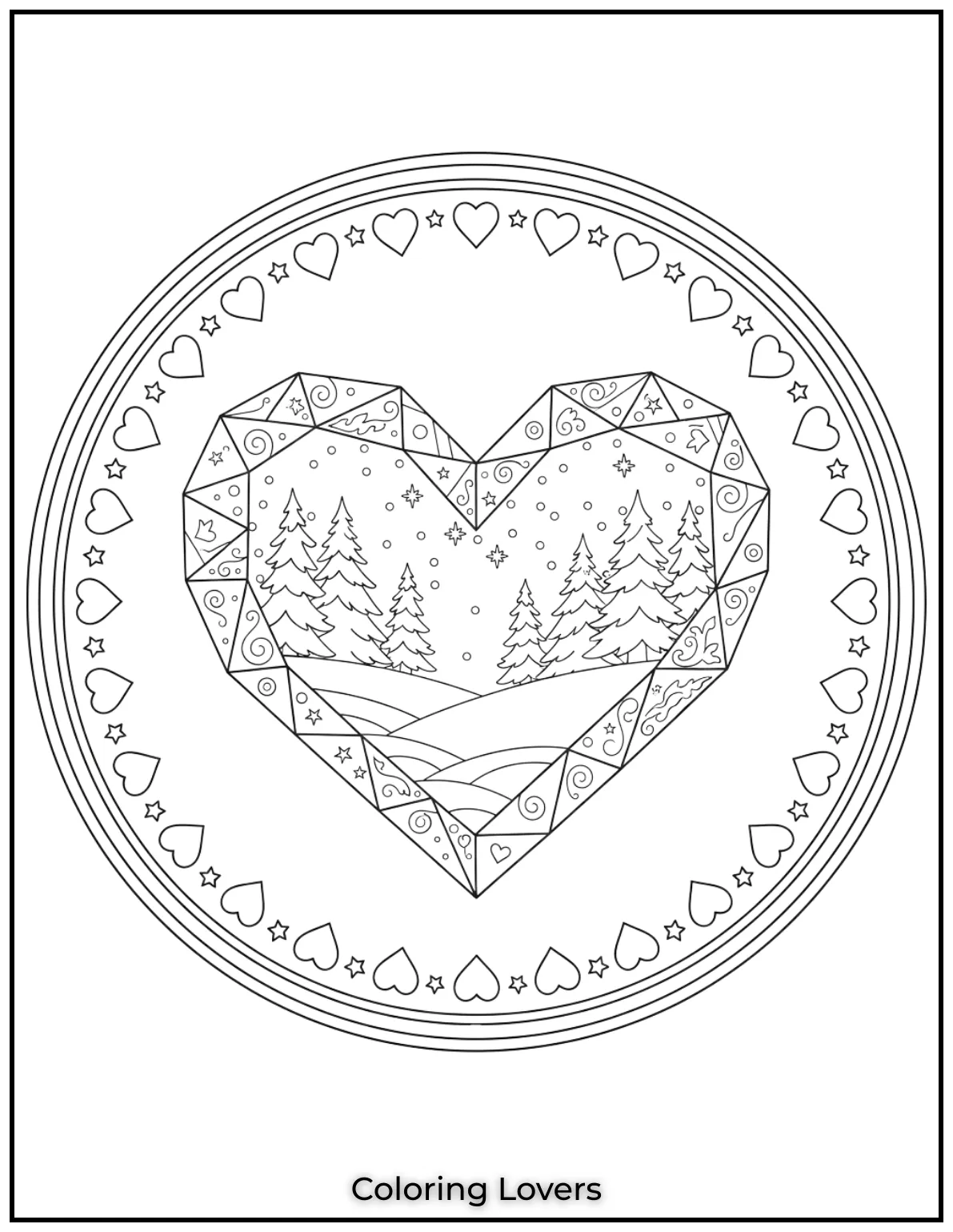 I love how this frozen heart captures the magic of winter. The snowy forest in the background adds a peaceful feel