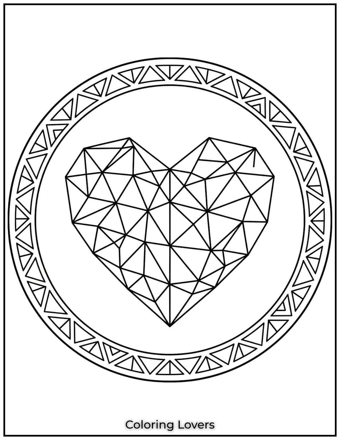 Sharp lines and bold triangles make this heart stand out
