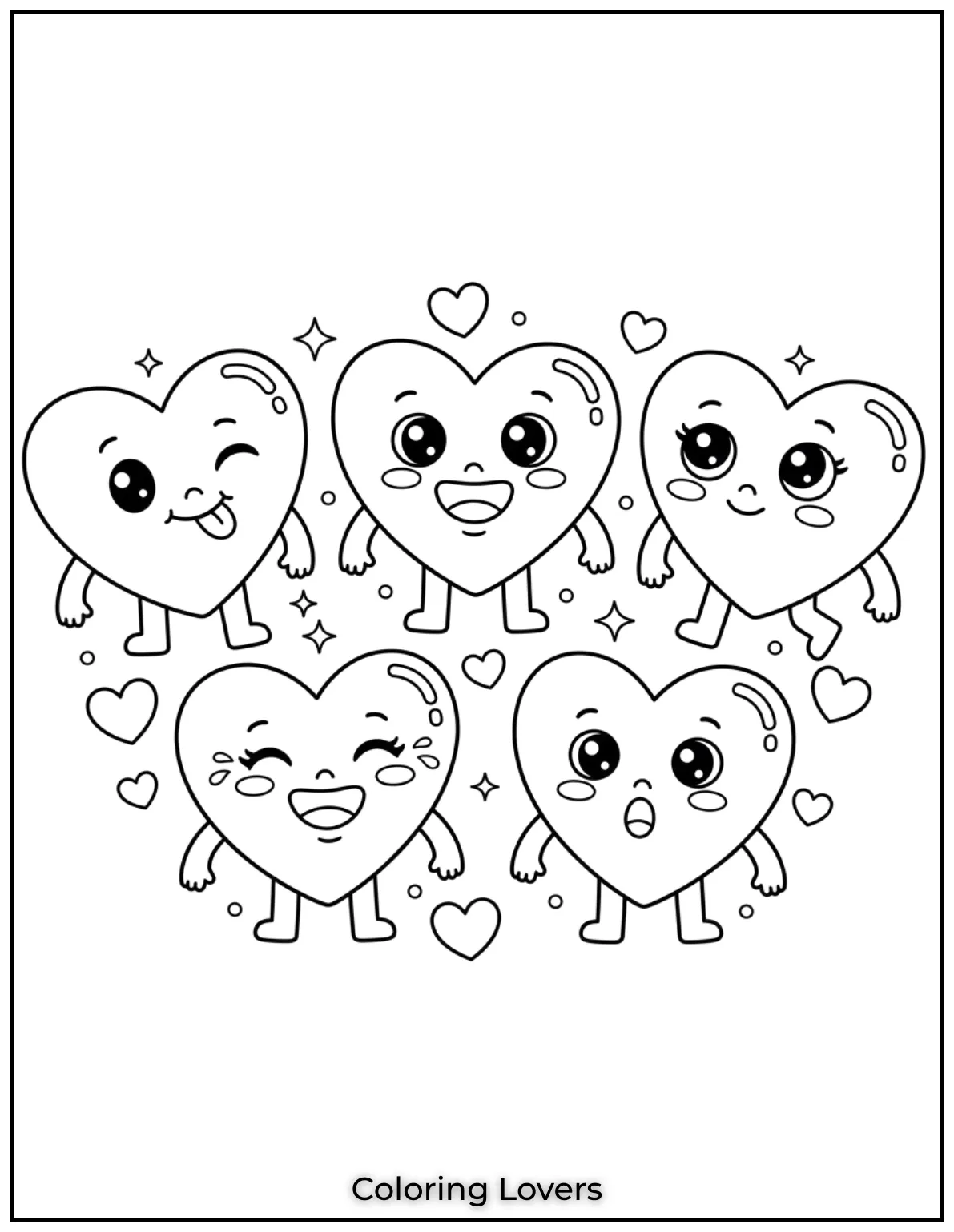 The simple shapes in this heart design make it easy and fun for kids to color. I love how the stars add a magical touch 2