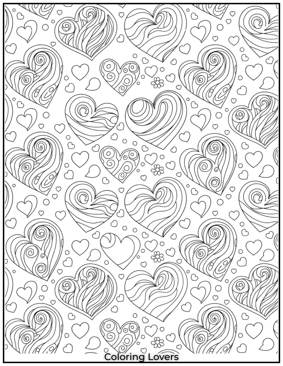 These hearts have a cool wavy vibe to them. I love how the lines twist and turn so much fun to fill in