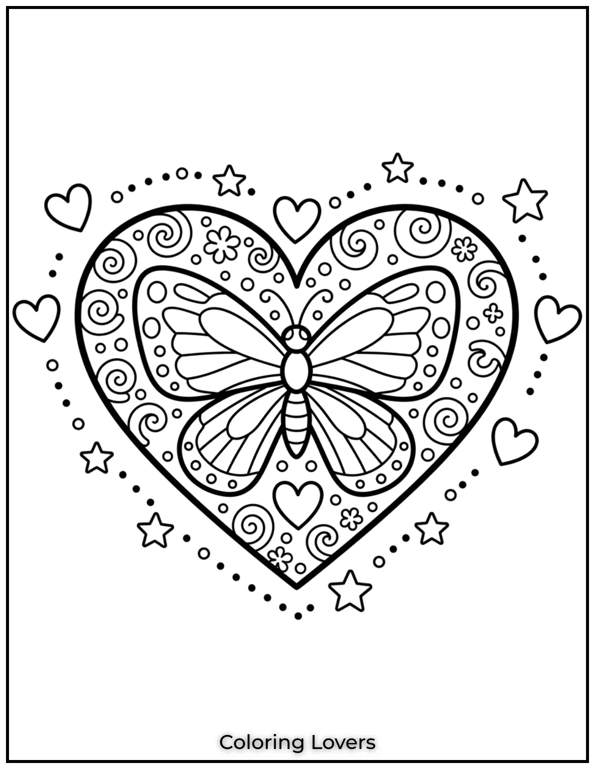 This butterfly inside a heart is perfect for kids who love to explore patterns. I cant wait to see what colors theyll pick