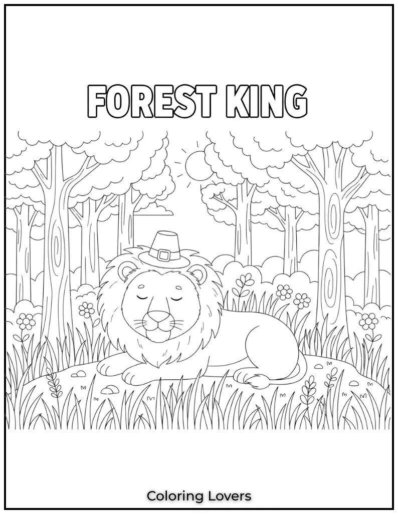 This calm lion resting in the tall grass of the forest looks so peaceful. It was fun capturing this serene moment