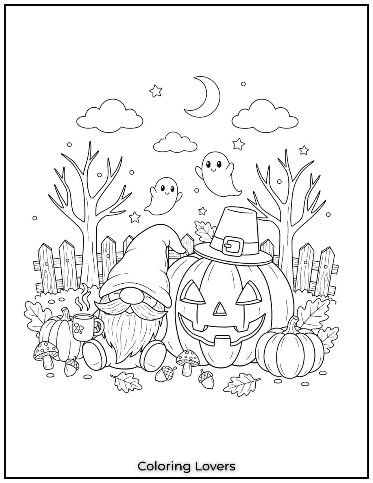 This cozy little gnome relaxing next to a giant pumpkin makes me smile every time. I love creating peaceful fall scenes like this for kids to enjoy