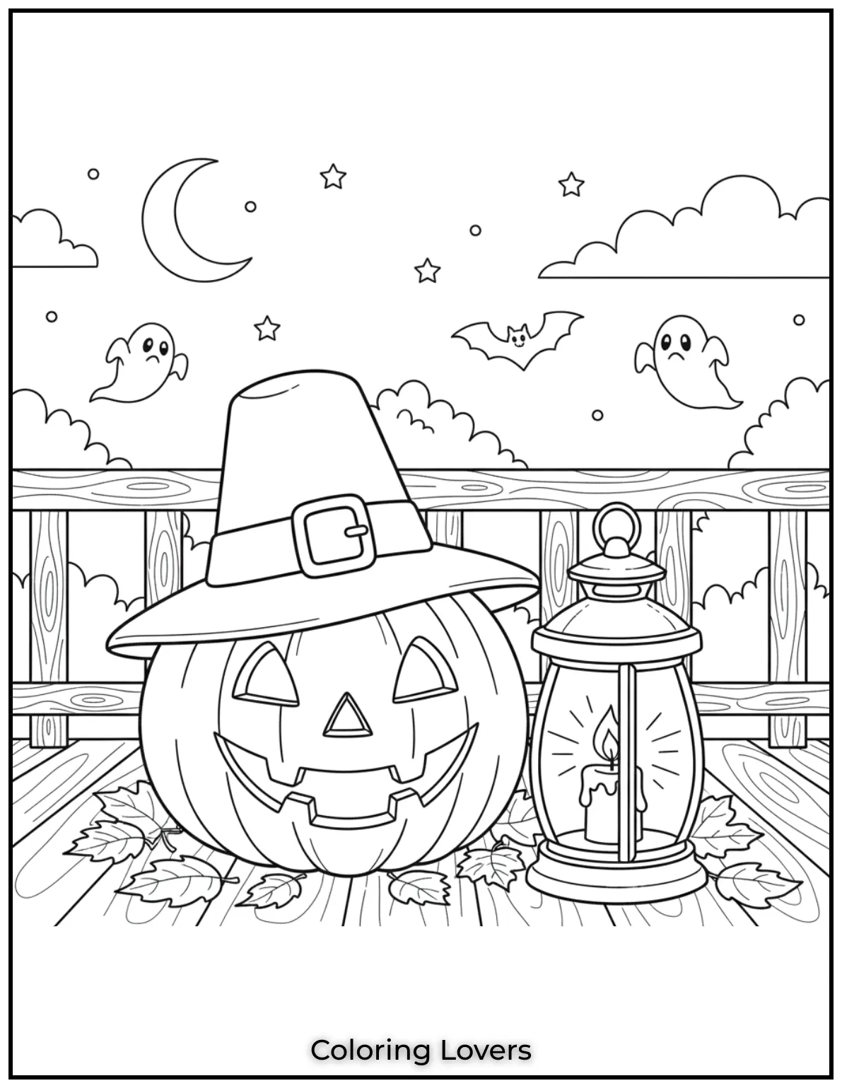 This glowing jack o lantern sitting next to an old lantern on the porch felt like the perfect way to welcome Halloween night