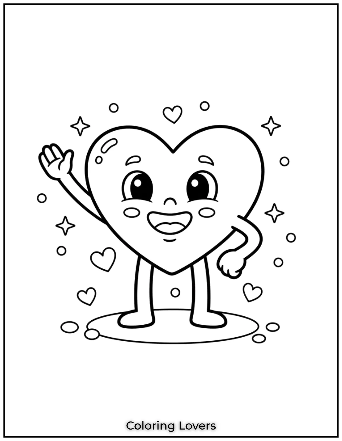 This happy heart is waving hello Its going to look so cute once you add your favorite colors