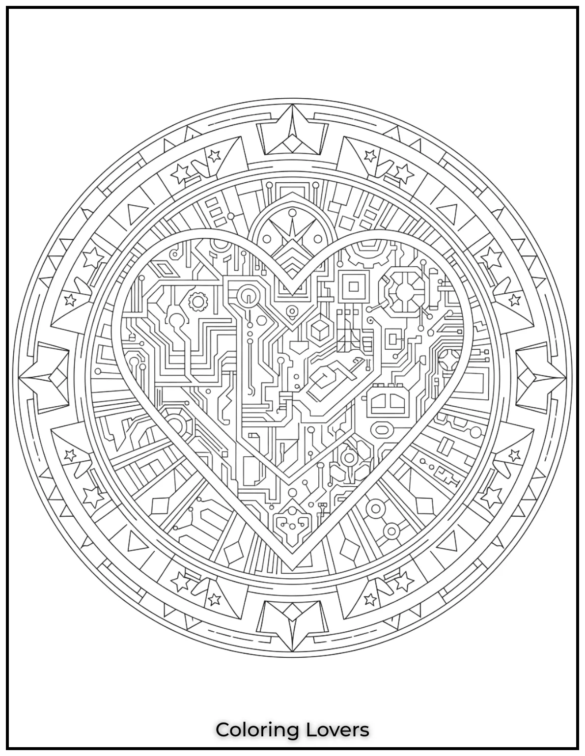 This heart has such a cool futuristic vibe with all its abstract shapes Its the perfect blend of art and imagination