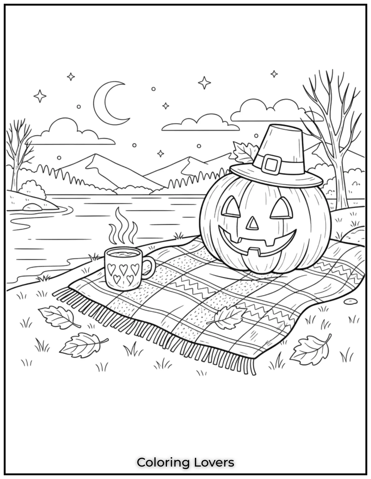 This lakeside scene with a pumpkin cozy blanket and warm coffee mug feels like the perfect fall moment…