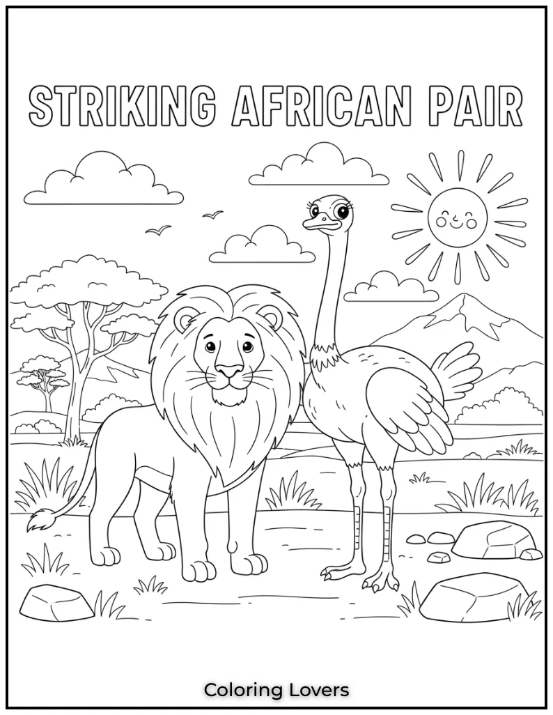 This lion and ostrich make a striking pair. I had so much fun capturing these two in one scene