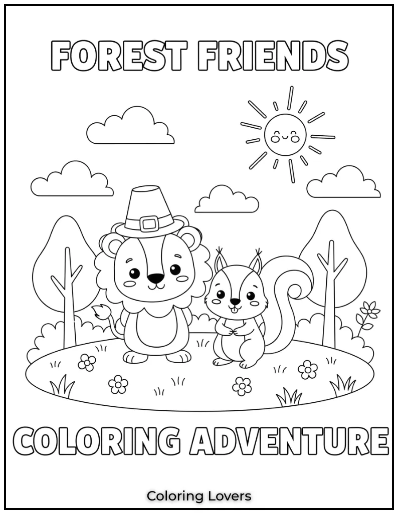 This little lion cub surrounded by hearts is just too adorable. Its a wonderful way for kids to express their love for animals while coloring