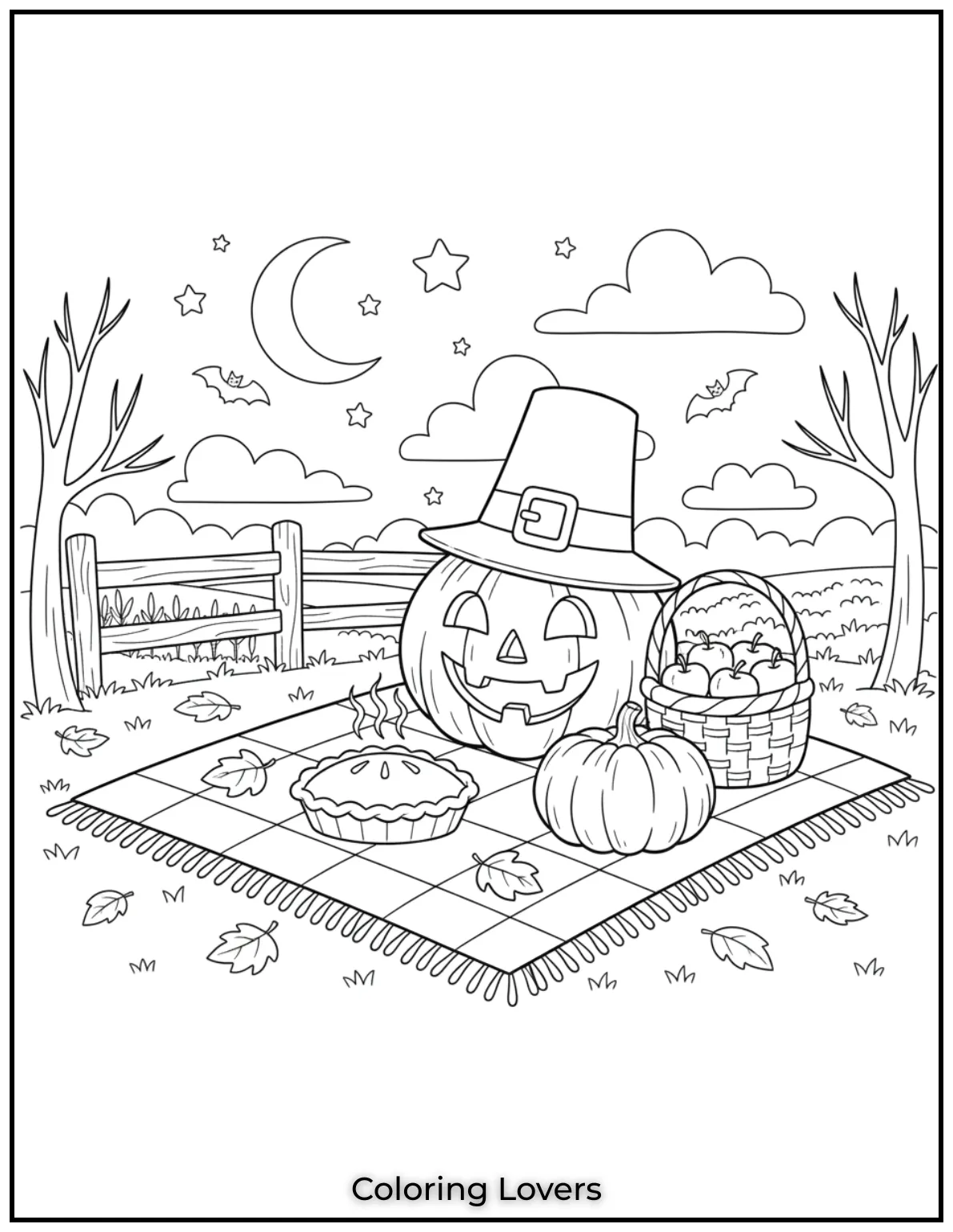 This picnic scene filled with pumpkins pie and apples was so fun to draw I wanted to create a warm inviting moment perfect for a crisp fall day