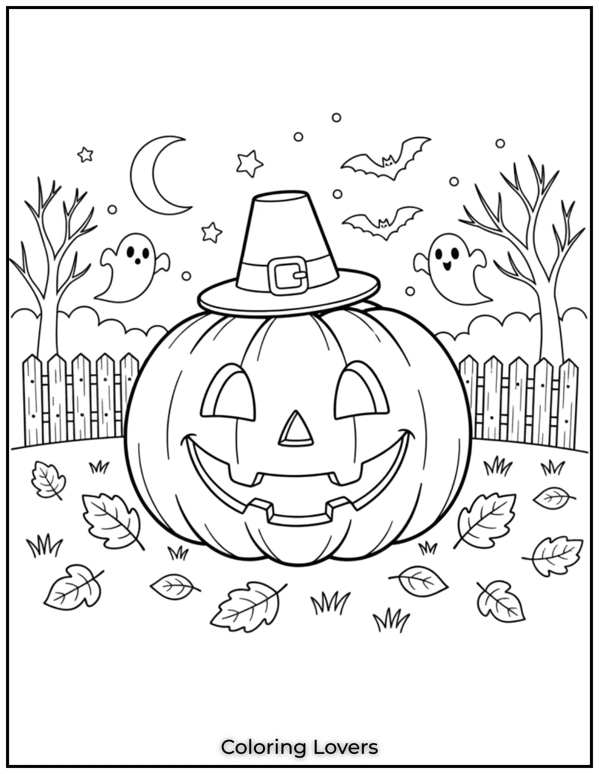 This smiling jack o lantern with its friendly face and autumn leaves makes me think of Halloween nights in the yard