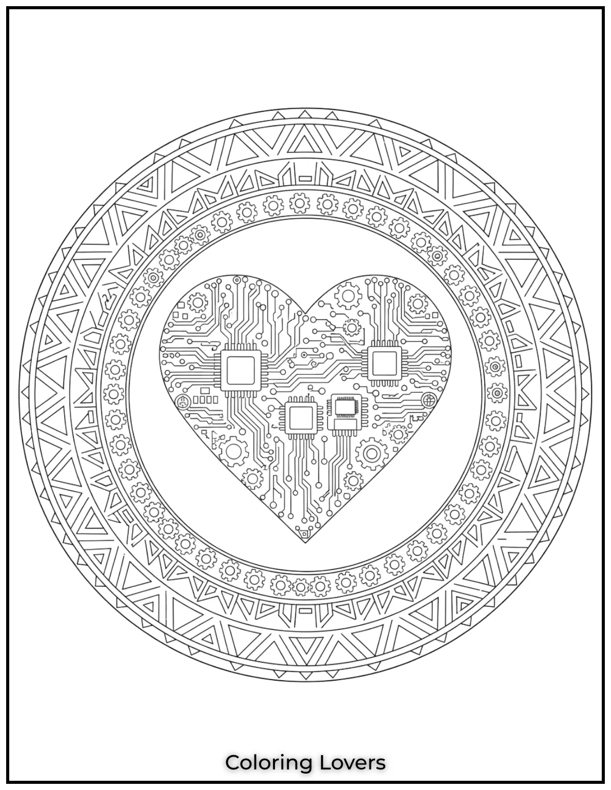 This techy heart is perfect for anyone who loves futuristic designs. It feels like love meets technology in the coolest way