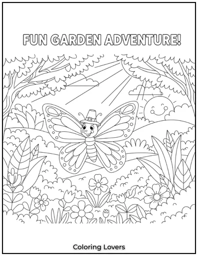 A beautiful butterfly enjoying a sunny garden 