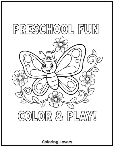 A cheerful butterfly design ideal for preschool kids
