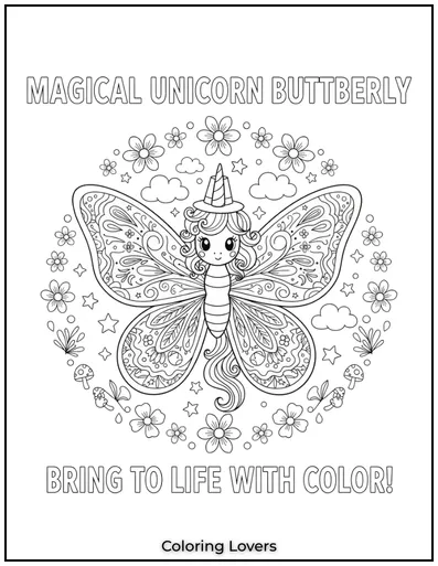 A magical unicorn butterfly