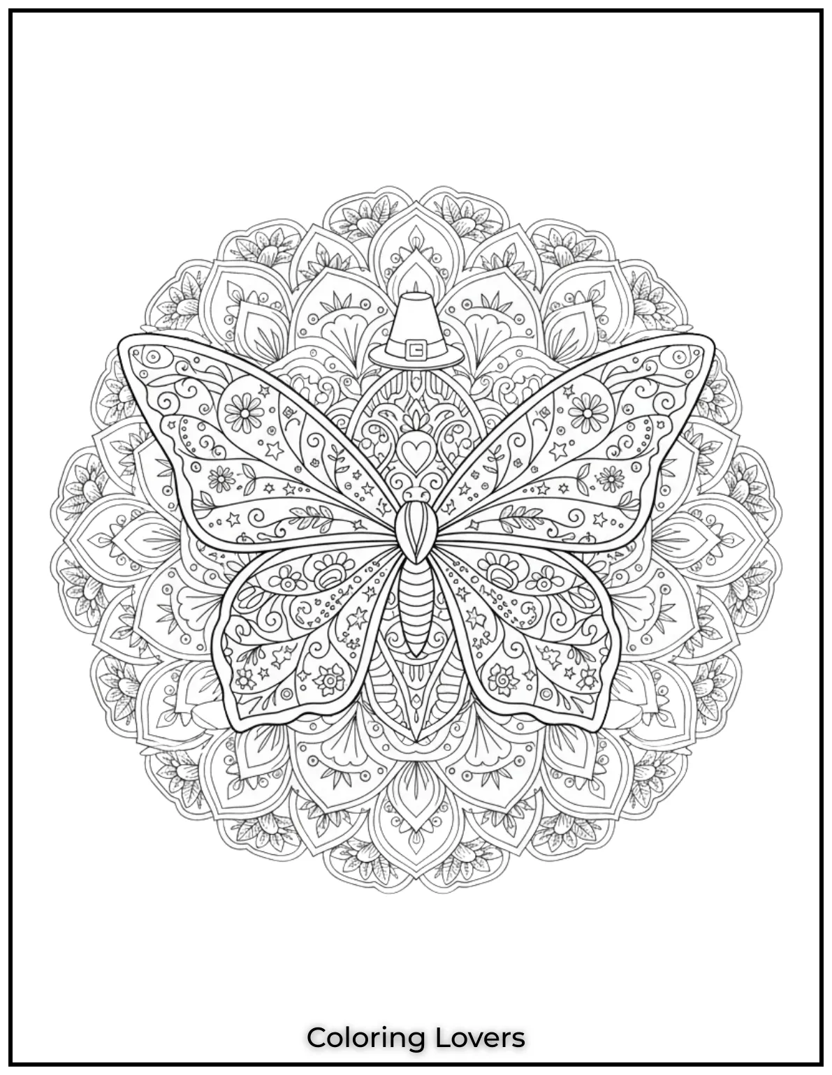 A mandala-inspired butterfly with elegant symmetry.