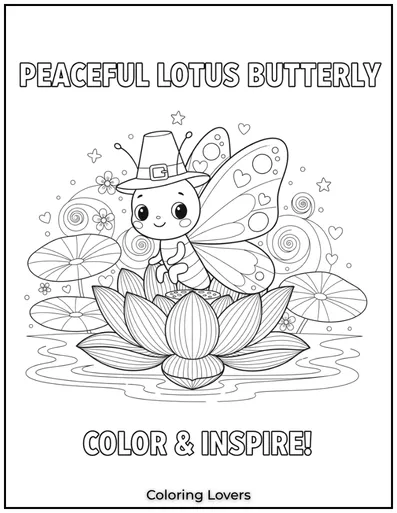A peaceful butterfly on a lotus flower