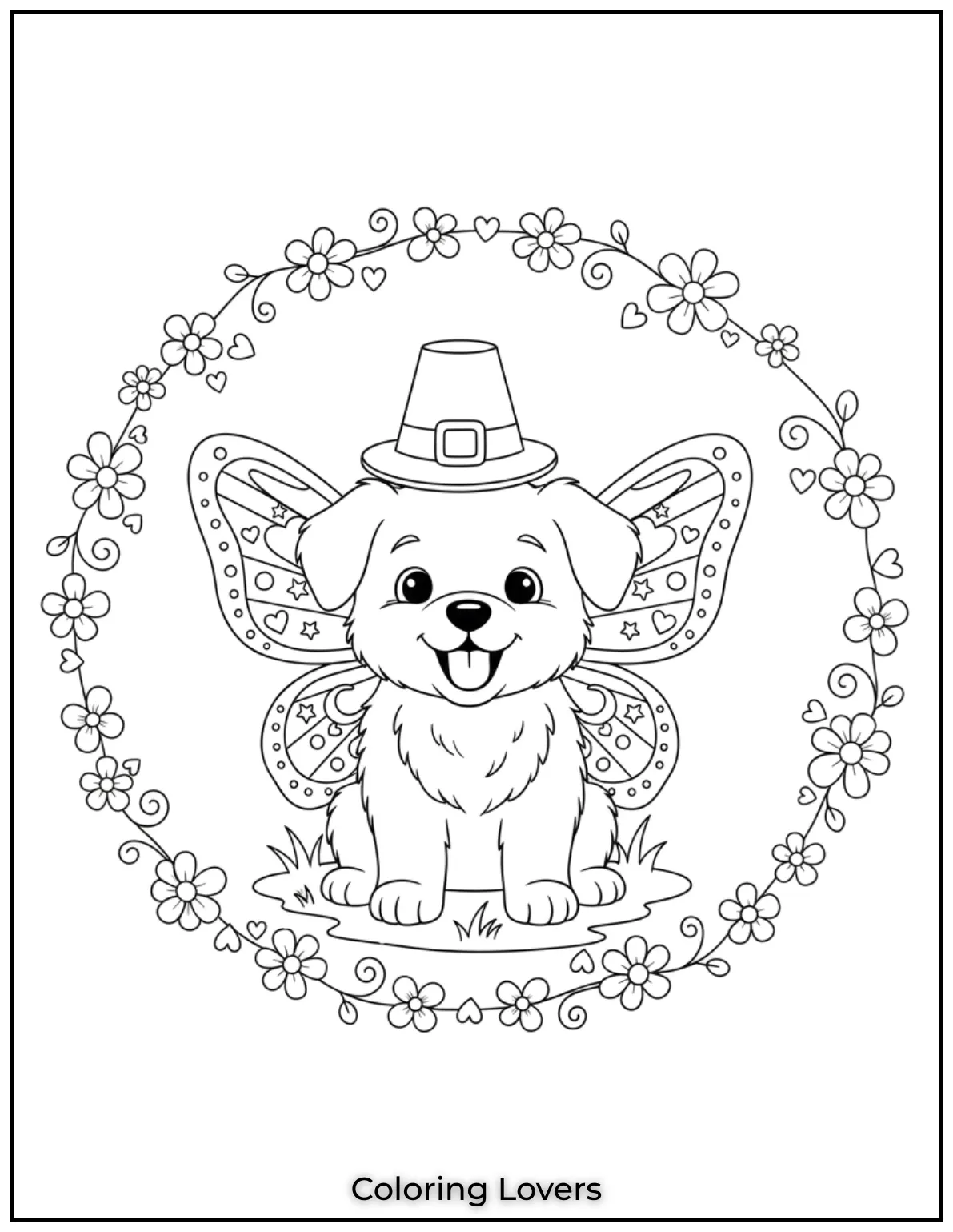 A playful puppy with butterfly wings spreads happiness