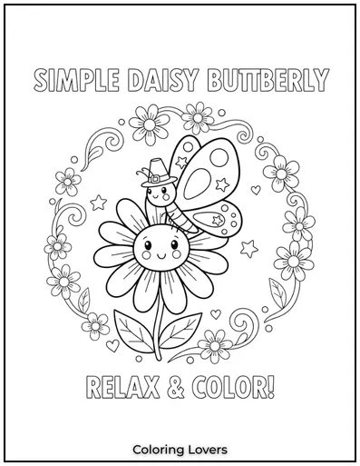 A simple charming butterfly and daisy combo.
