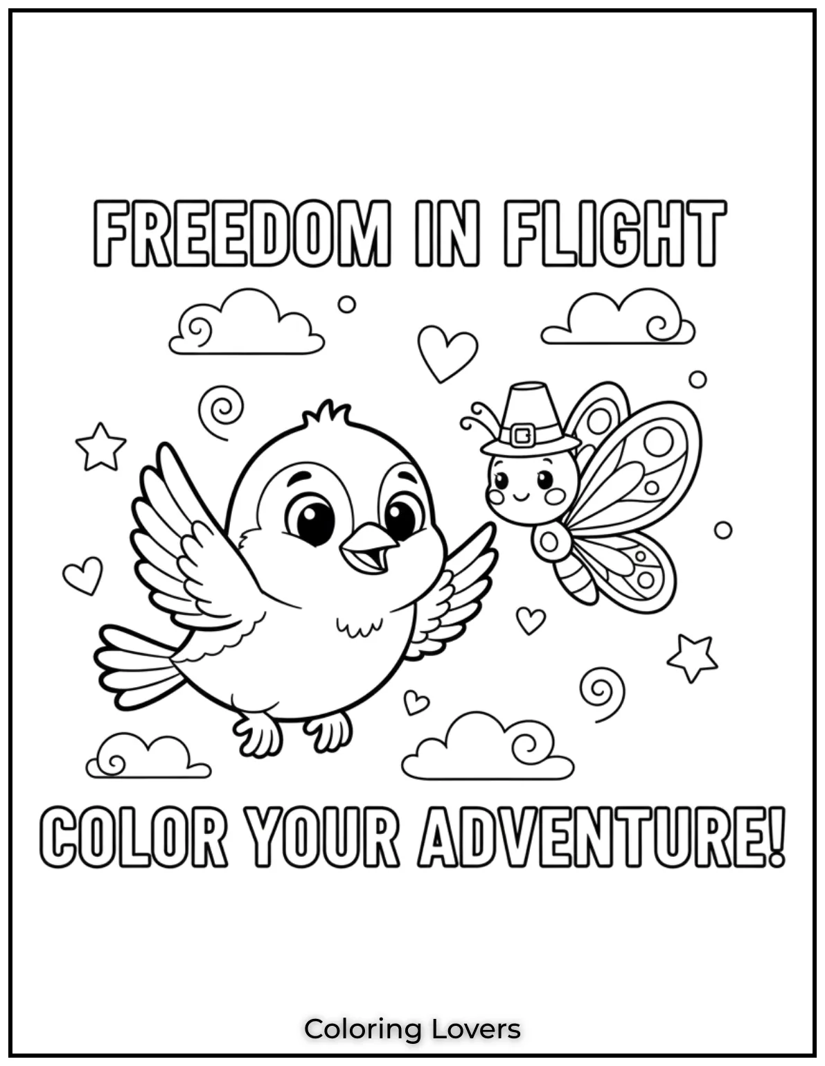 A sparrow and butterfly soaring together