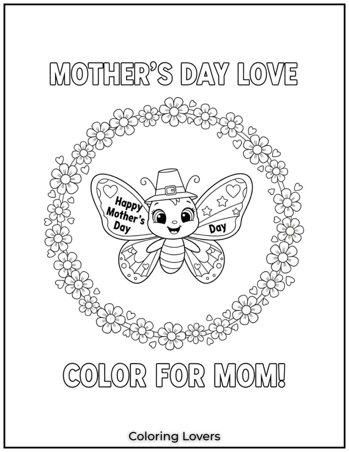 A sweet butterfly with a ‘Happy Mother’s Day’ message sheet
