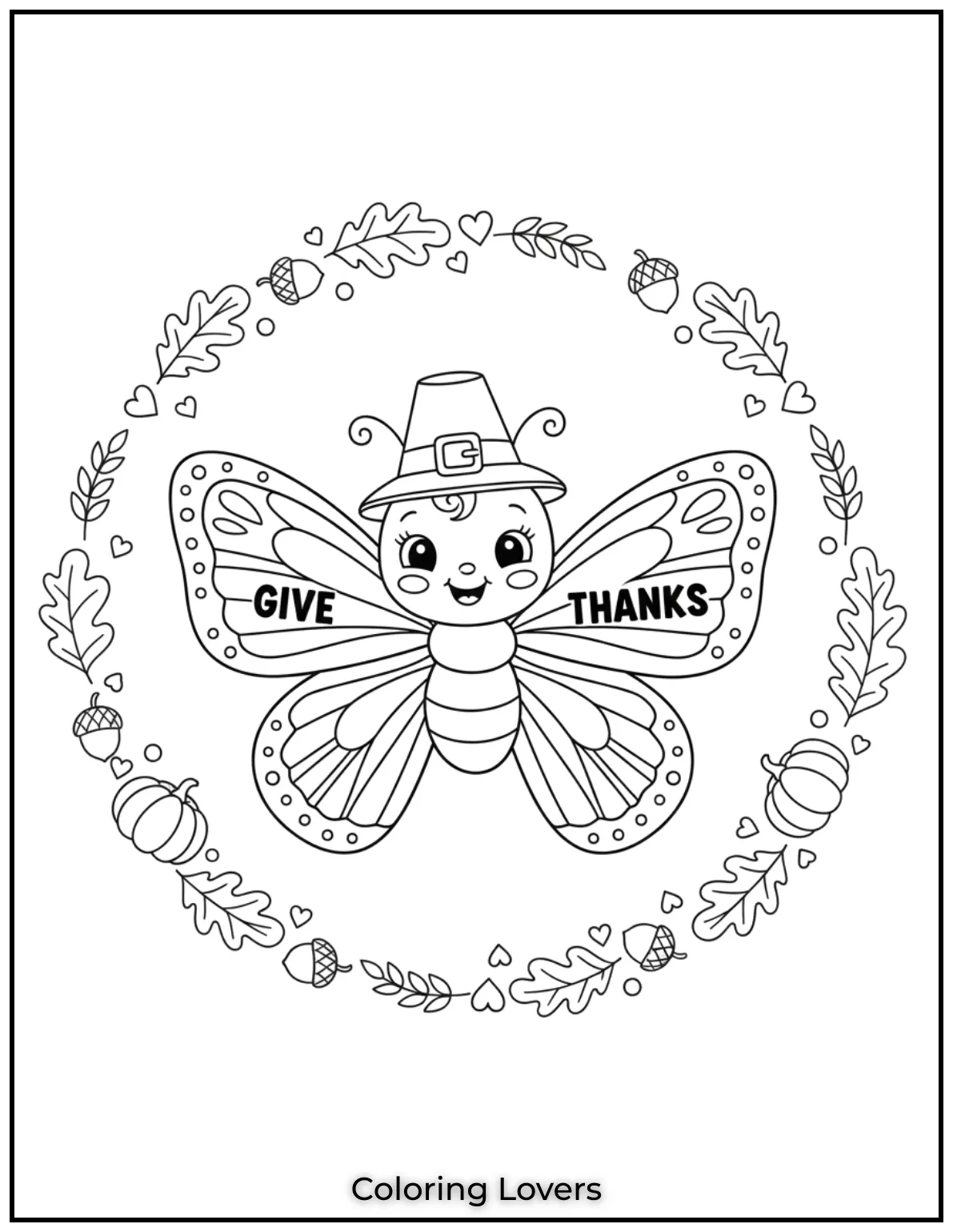 This butterfly with ‘Give Thanks‘ wings celebrates gratitude.