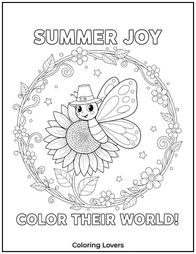 This cheerful butterfly and sunflower