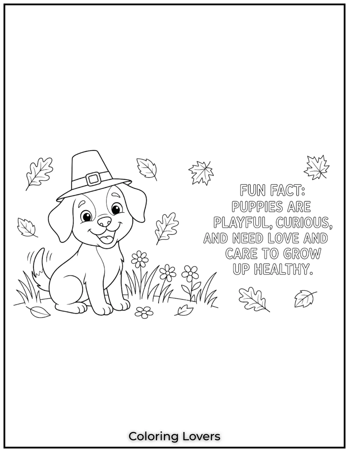 A happy puppy coloring page
