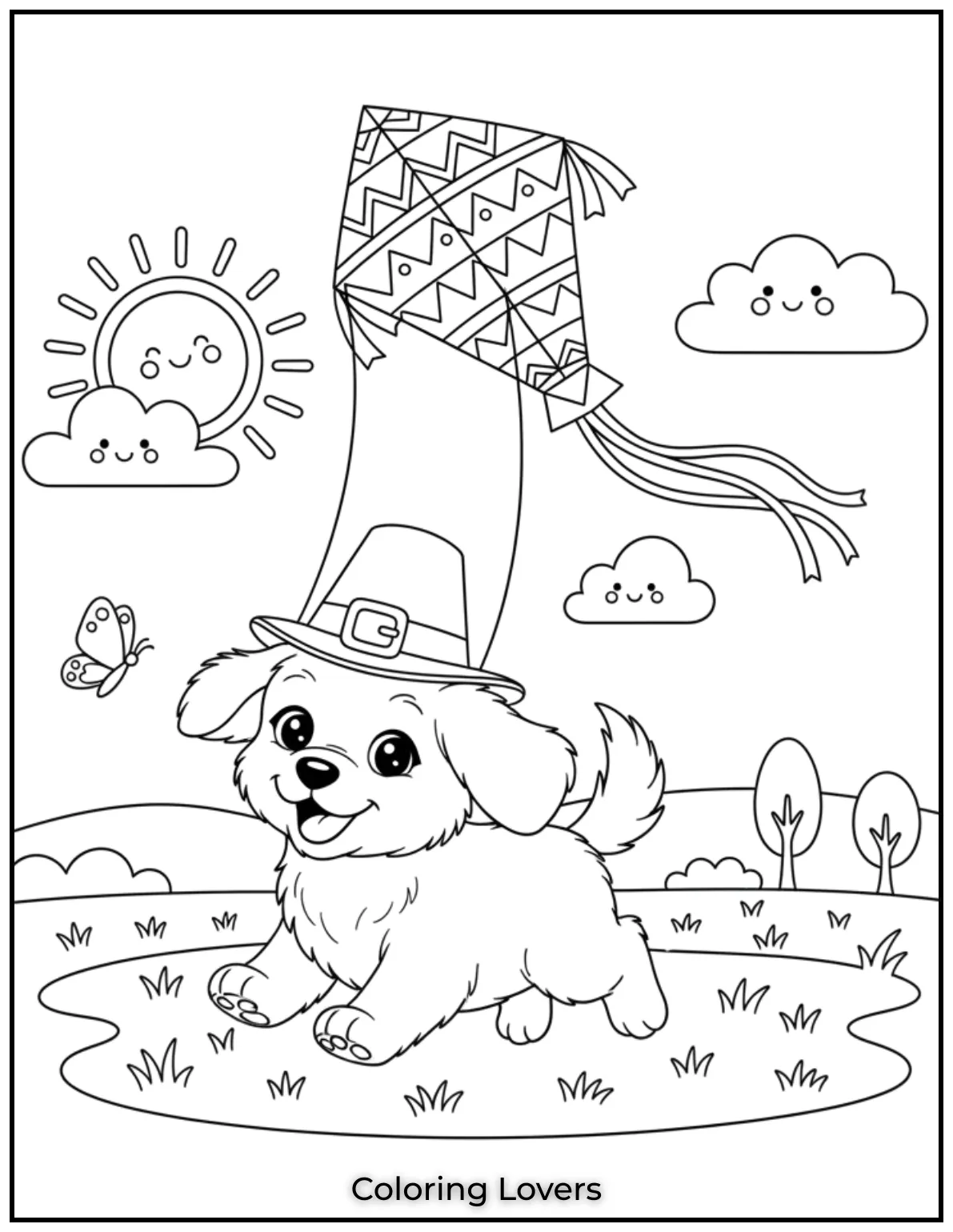 A playful puppy enjoys a breezy day